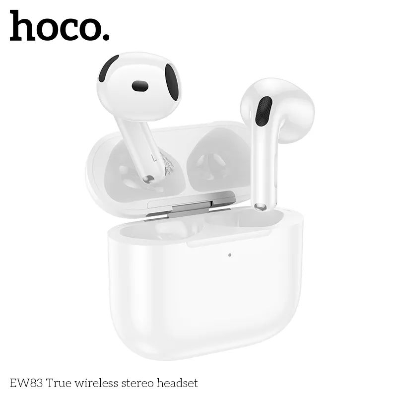 Đóng gói tai nghe Hoco EW83 gồm hộp sạc 300mAh, trọng lượng nhẹ 42g