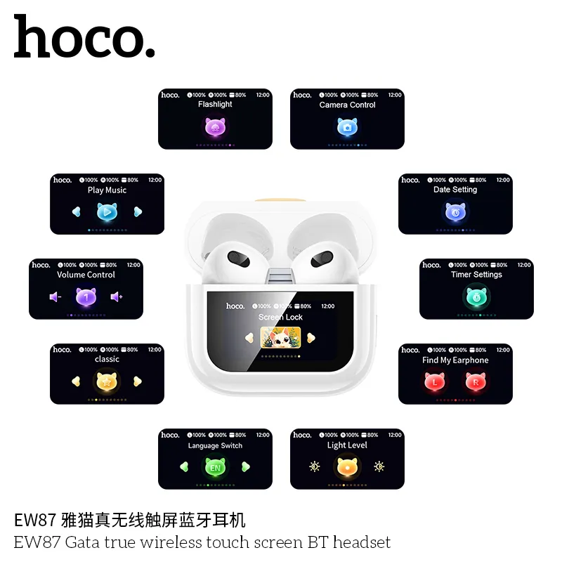 Tính năng màn hình cảm ứng, hiển thị pin và vận hành trực tiếp trên hộp sạc
