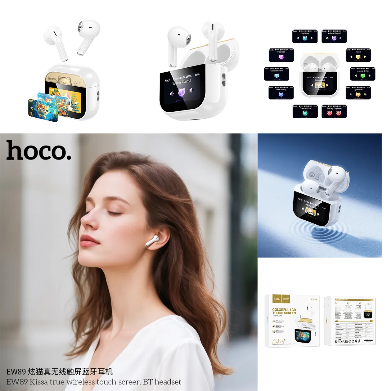 Kích thước tai nghe và hộp sạc Hoco EW89 Kissa nhỏ gọn, trọng lượng nhẹ dễ dàng mang theo