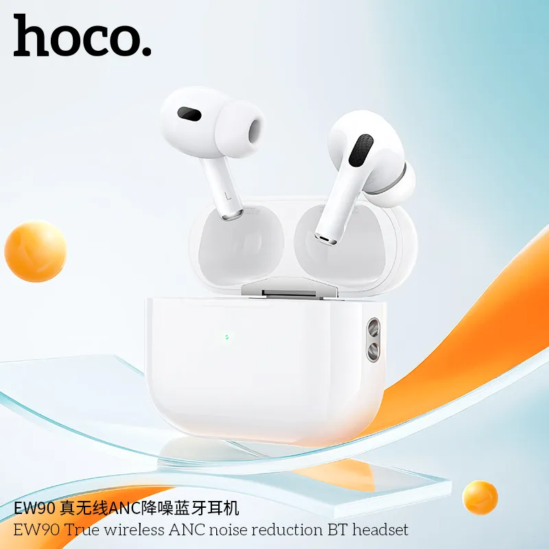 Đóng gói tai nghe Hoco EW90 bao gồm hộp sạc tiện lợi dung lượng lớn
