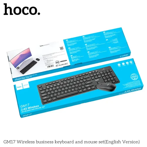 Bàn Phím & Chuột Không Dây Hoco GM17 Wireless Business (Phiên bản Anh)