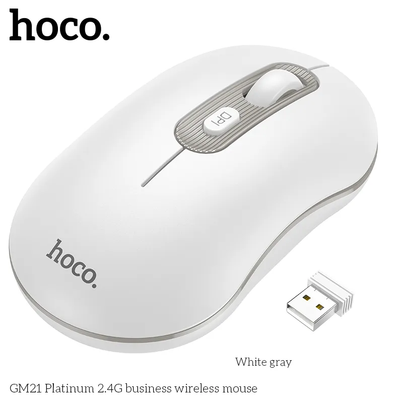 Chuột Không Dây Hoco GM21 Platinum 2.4G Business trải nghiệm mượt mà với DPI đa cấp