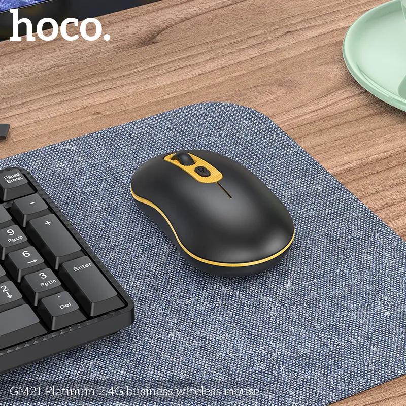 Chuột Không Dây Hoco GM21 Platinum 2.4G Business kích thước nhỏ gọn 105x60x31mm trọng lượng nhẹ 43g