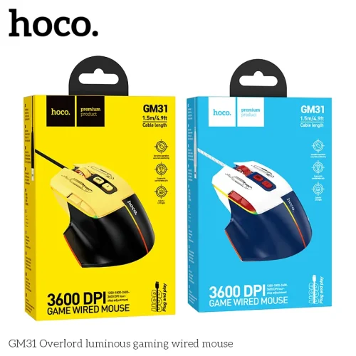 Chuột Có Dây Hoco GM31 Overlord Luminous Gaming