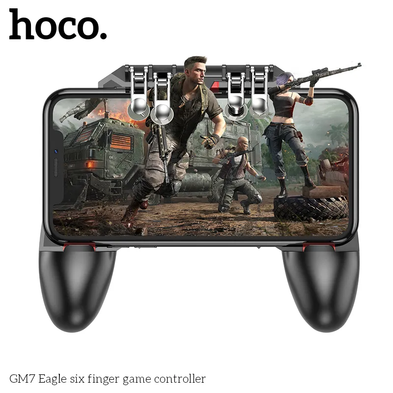 Tay cầm game 6 ngón Hoco GM7 tính năng nút bấm vật lý siêu nhạy