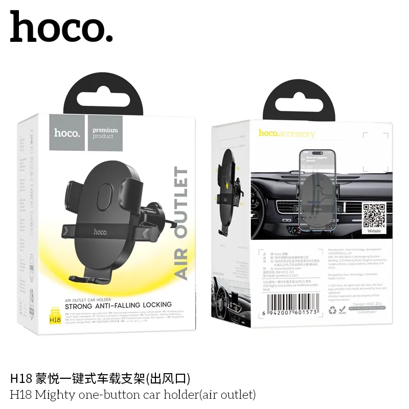 Giá Đỡ Ô Tô Hoco H15 Fair Push-type thiết kế chắc chắn và hiện đại phù hợp mọi xe