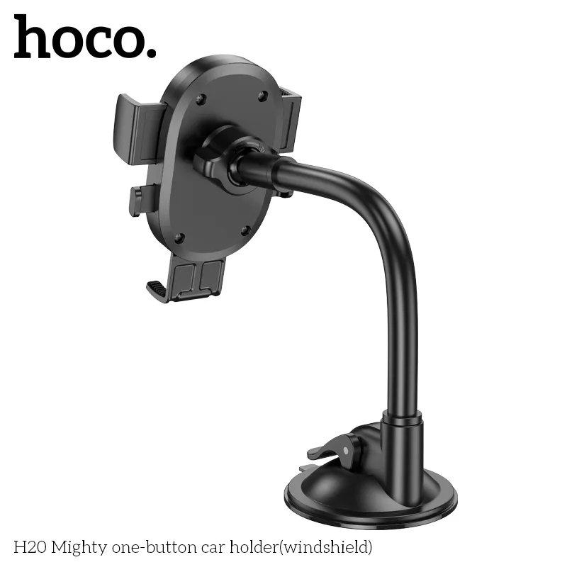 Giá Đỡ Ô Tô Hoco H20 Mighty One-button (Windshield) thiết kế chắc chắn dễ dùng