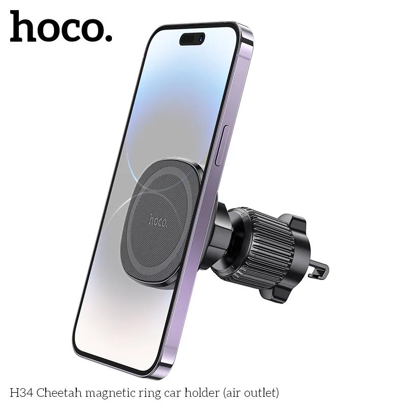 Giá đỡ ô tô Hoco H34 Cheetah Ring thiết kế gọn nhẹ, tiện lợi cho mọi loại điện thoại