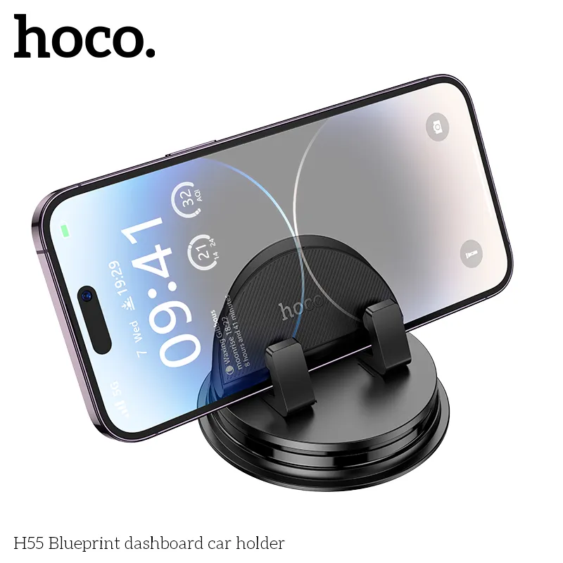 Kích thước Giá Đỡ Ô Tô Hoco H55 Blueprint nhỏ gọn 83x83x54mm, trọng lượng nhẹ 68g phù hợp bảng điều khiển