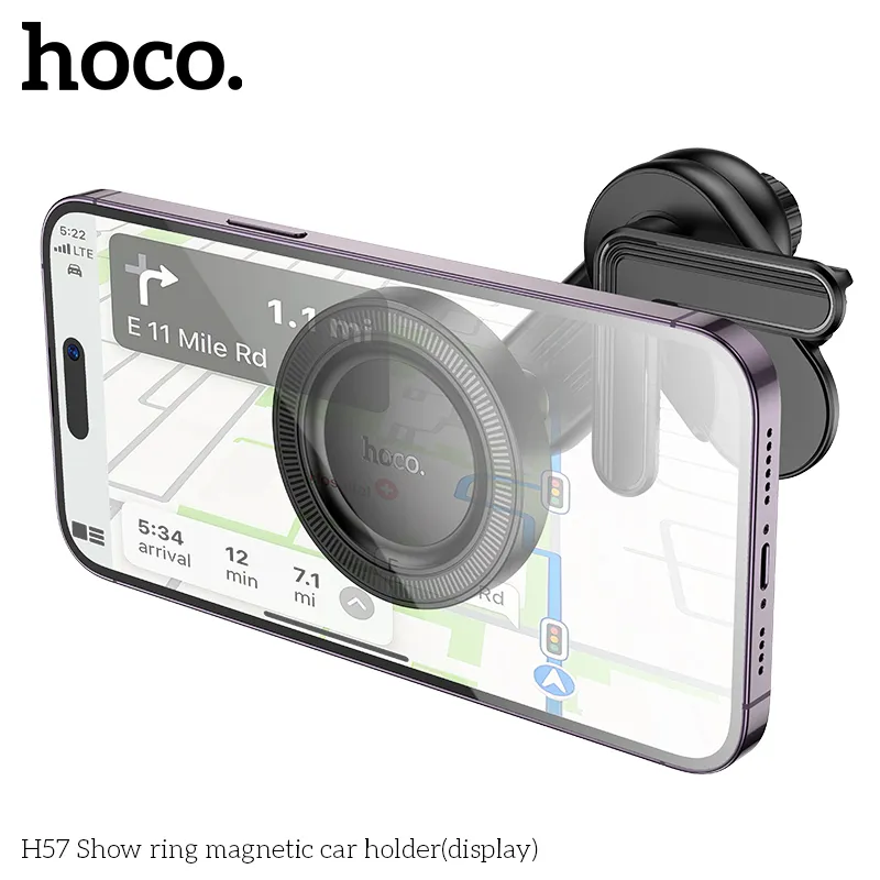 Tính năng chi tiết Giá Đỡ Ô Tô Hoco H57 Show Ring (Display) từ ABS cao cấp, chống trượt, phù hợp điện thoại 4.5-7 inch