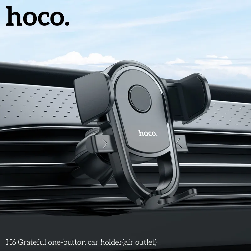 Đóng gói tiện lợi an toàn Giá Đỡ Ô Tô Hoco H6 Grateful One-button (Air Outlet) phù hợp làm quà hoặc bán sỉ
