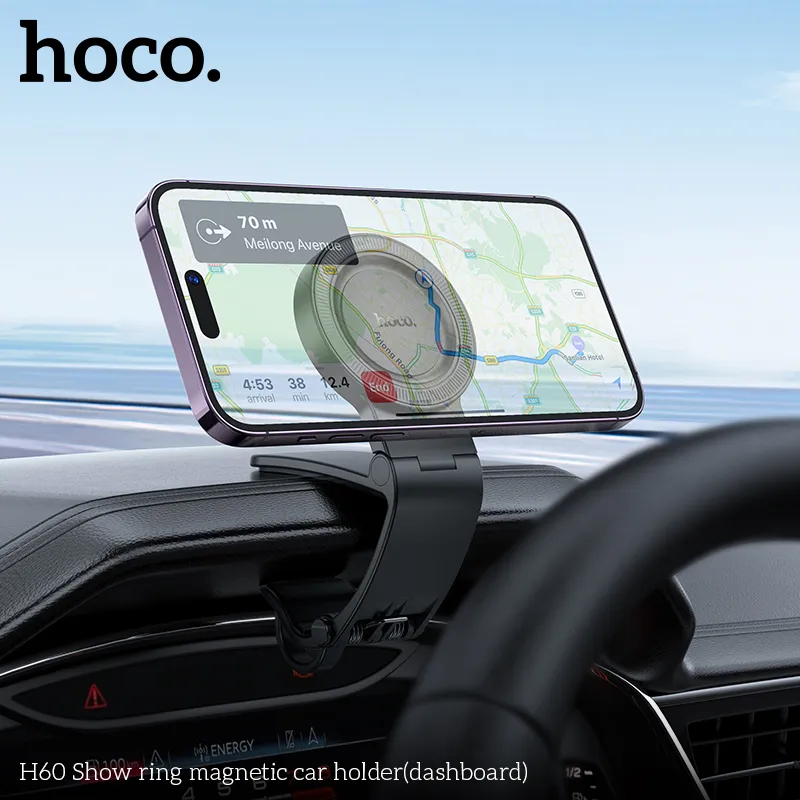 Giá Đỡ Ô Tô Hoco H60 Show Ring (Dashboard) thiết kế chắc chắn, tiện lợi cho mọi loại điện thoại
