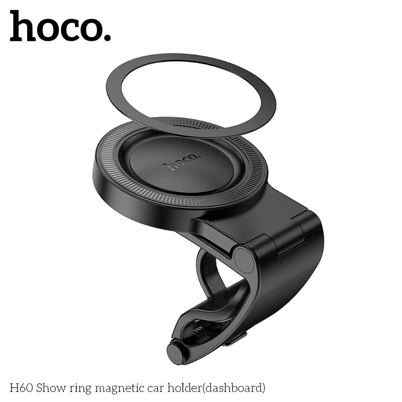 Giá Đỡ Ô Tô Hoco H60 Show Ring hỗ trợ xoay 360 độ, giữ máy chắc chắn tránh rung lắc