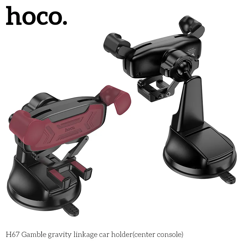 Giá Đỡ Ô Tô Hoco H67 Gamble Gravity Linkage thiết kế hiện đại phù hợp nhiều loại điện thoại