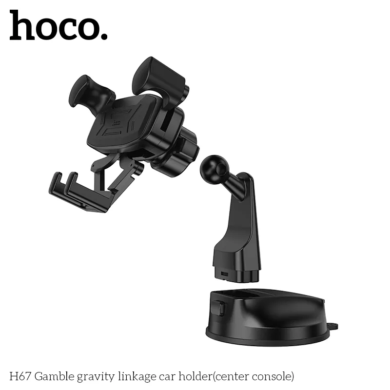 Kích thước nhỏ gọn 86*122*105mm của Giá Đỡ Ô Tô Hoco H67 Gamble Gravity Linkage