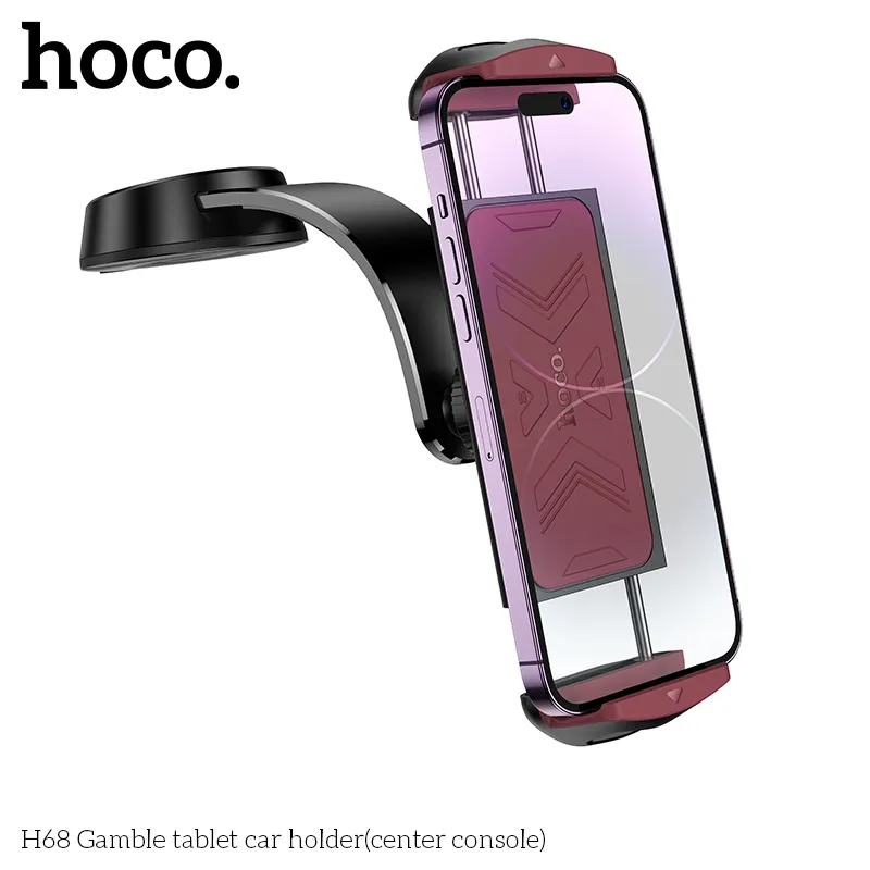 Giá Đỡ Ô Tô Hoco H68 Gamble Tablet hỗ trợ kẹp điện thoại và máy tính bảng từ 4,5 đến 13 inch