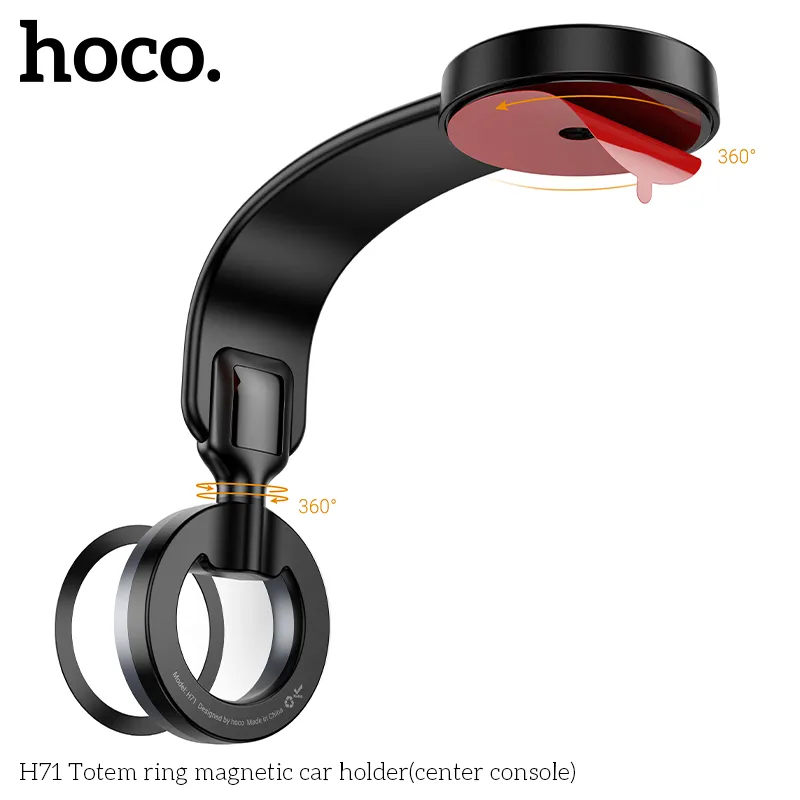 Giá Đỡ Ô Tô Hoco H71 Totem Ring chức năng giữ điện thoại chắc chắn khi lái xe