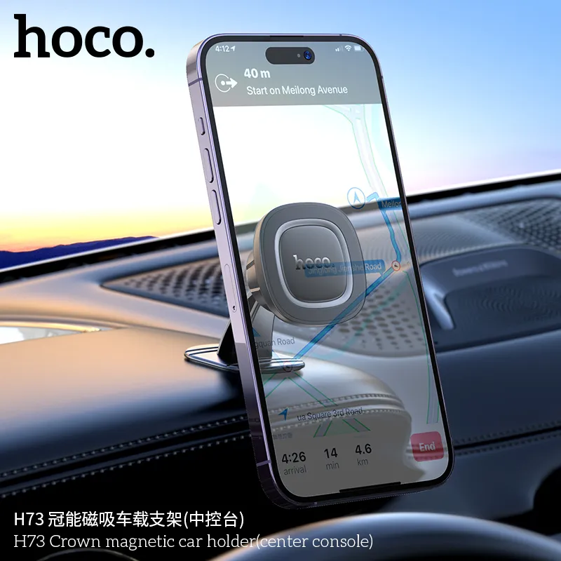 Giá Đỡ Ô Tô Hoco H73 Crown giữ điện thoại 4.5-7 inch ổn định khi lái xe