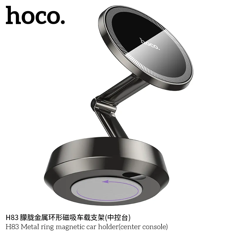 Giá Đỡ Ô Tô Hoco H83 Metal Ring thiết kế sang trọng, vật liệu hợp kim kẽm mạ điện bền bỉ