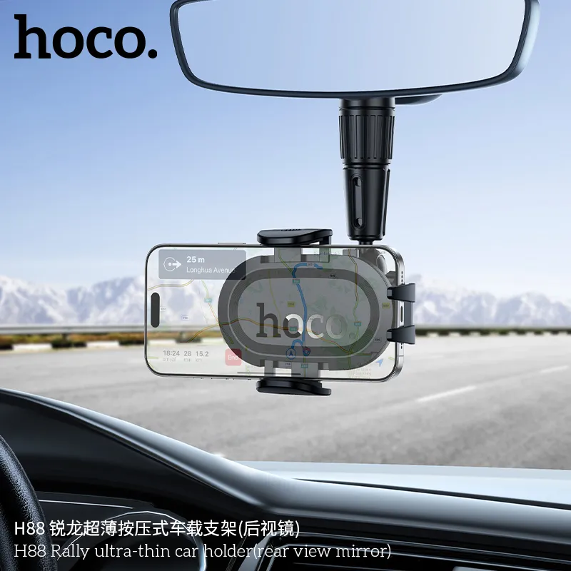 Trải nghiệm an toàn khi lái xe cùng Giá Đỡ Ô Tô Hoco H88 Rally Ultra-thin, không gây cản trở tầm nhìn