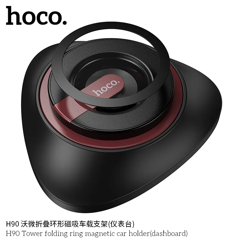 Giá Đỡ Ô Tô Hoco H90 Tower Folding Ring thiết kế nhỏ gọn tiện lợi cho bảng điều khiển