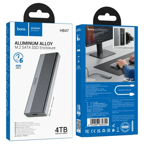 Bộ Chuyển Đổi Hoco HB47 M.2 SSD Enclosure USB3.1/6Gbps
