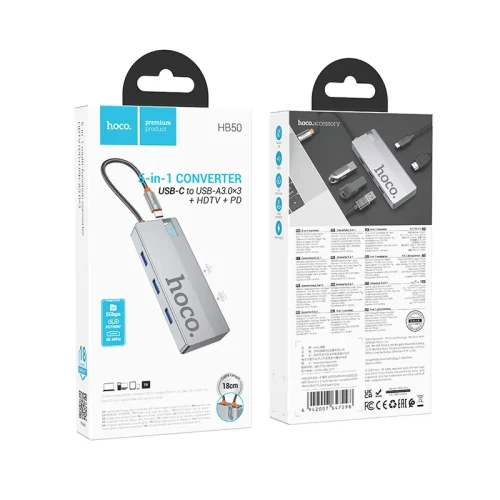 Bộ Chuyển Đổi Hoco HB50 Wow 5-in-1 multi-function converter HDTV+PD+USB3.0*3