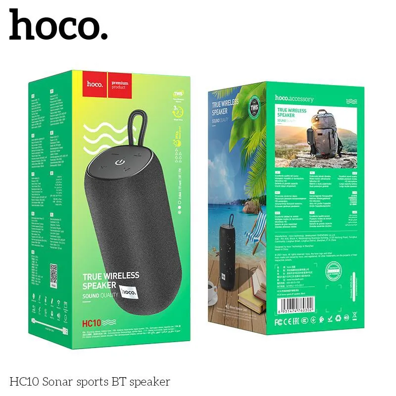 Đóng gói chuyên nghiệp, đầy đủ phụ kiện kèm theo loa Hoco HC10 Sonar
