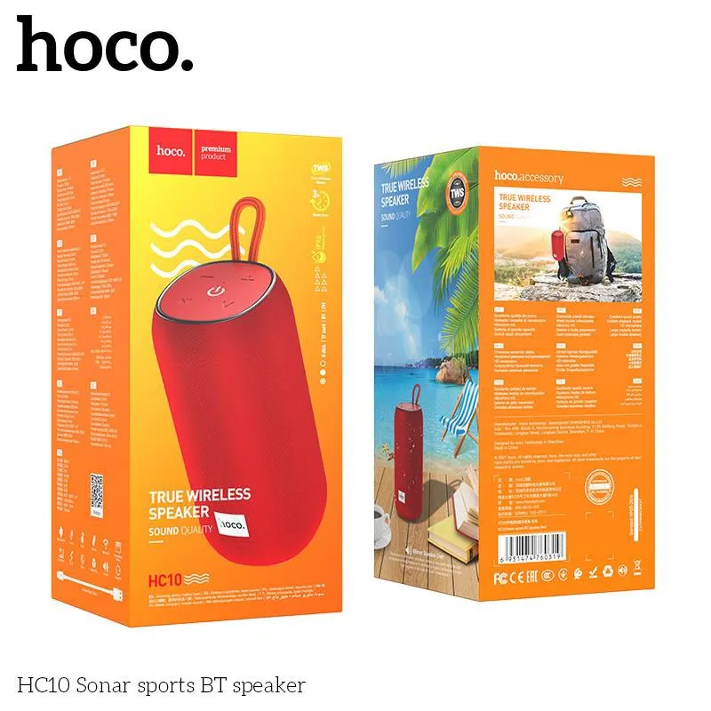 Kích thước loa Hoco HC10 Sonar 180x90x90mm, trọng lượng 570g thuận tiện di chuyển