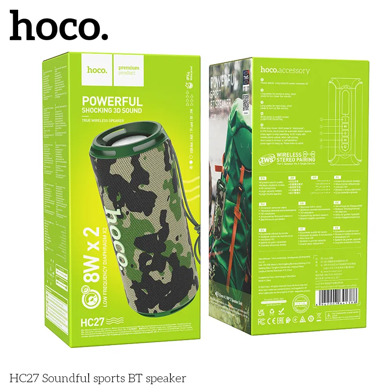 Loa Bluetooth Thể Thao Hoco HC27 Soundful chất lượng âm thanh vượt trội