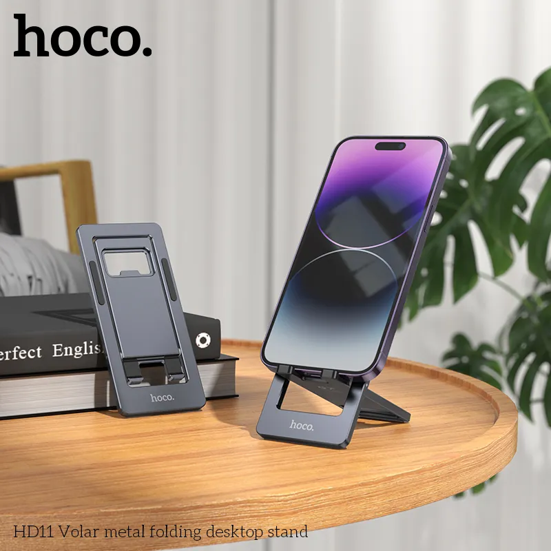 Giá Đỡ Hoco HD11 Volar kim loại gập để bàn kích thước nhỏ gọn 128*60*5mm, trọng lượng 77g