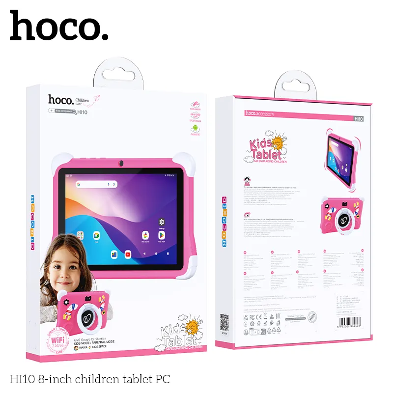 Máy Tính Bảng Trẻ Em Hoco HI10 8 inch thiết kế nhỏ gọn, phù hợp học tập giải trí