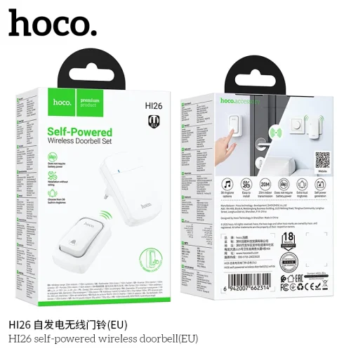 Chuông Cửa Không Dây Tự Phát Điện Hoco HI26