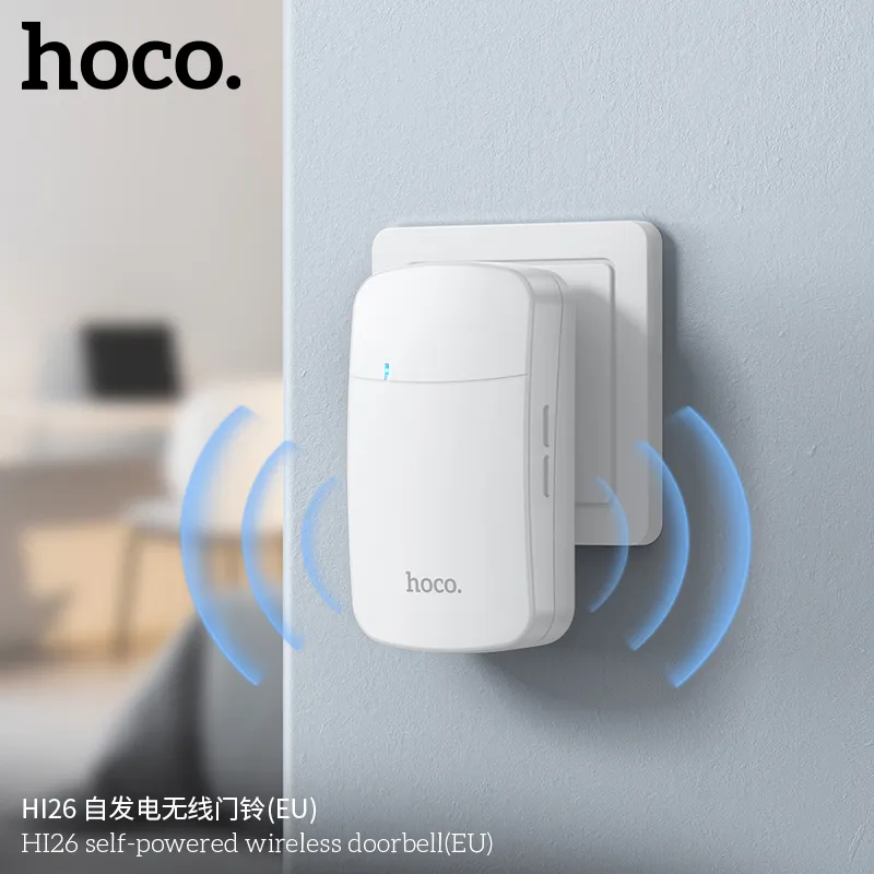 Chuông cửa không dây Hoco HI26 tích hợp tần số 433.92MHz chuẩn chính xác