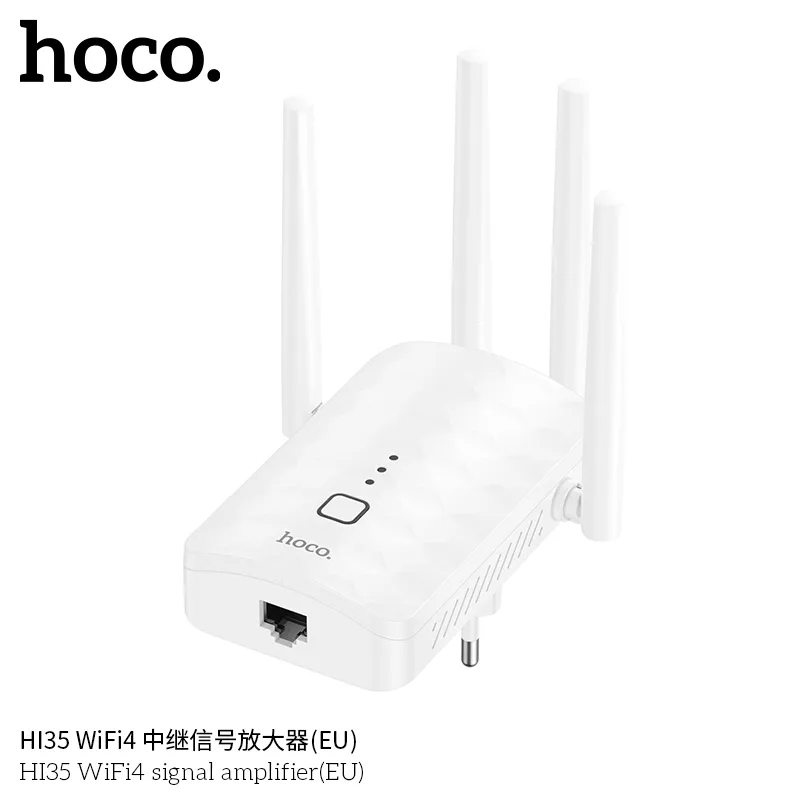 Bộ Kích Sóng WiFi4 Hoco HI35 thiết kế hiện đại, mạnh mẽ tăng sóng wifi hiệu quả