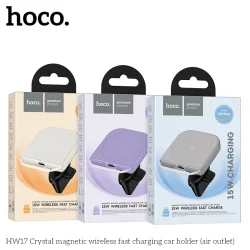Giá Đỡ Ô Tô Sạc Không Dây Hoco HW17 Crystal (Air Outlet)
