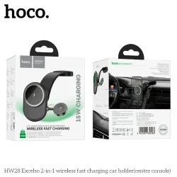 Giá Đỡ Ô Tô Sạc Không Dây Hoco HW28 Excelso 2-in-1 (Center Console)