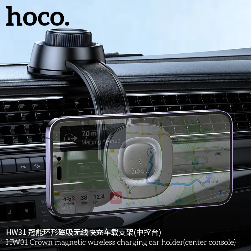 Giá Đỡ Hoco HW31 Crown thiết kế nhỏ gọn, tông màu sang trọng tạo điểm nhấn nội thất ô tô