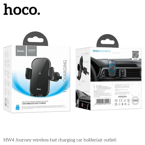 Giá Đỡ Ô Tô Sạc Không Dây Hoco HW34 Blue Whale 3-axis Linkage (Center Console)