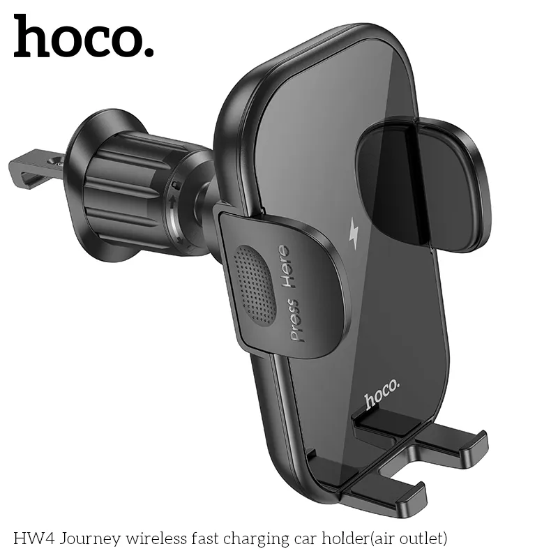 Giá Đỡ Ô Tô Sạc Không Dây Hoco HW34 Blue Whale 3-axis Linkage thiết kế gọn nhẹ tiện lợi