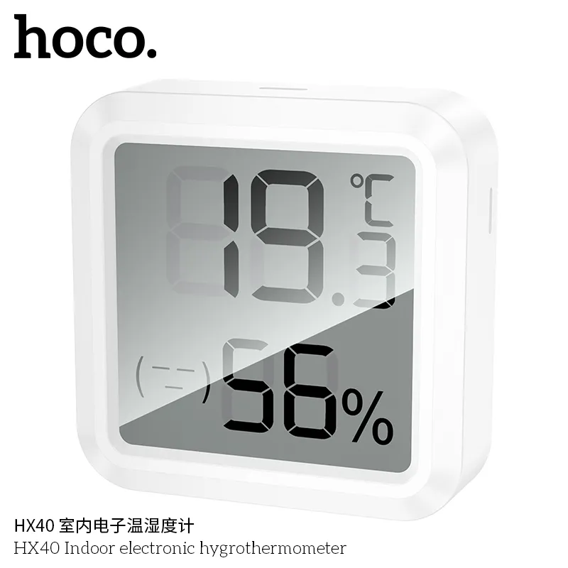 Nhiệt ẩm kế Hoco HX40 trong nhà với thiết kế nhỏ gọn và màn hình LCD hiển thị rõ ràng