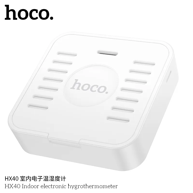 Nhiệt ẩm kế Hoco HX40 với thiết kế ABS bền đẹp và trọng lượng nhẹ chỉ 24g