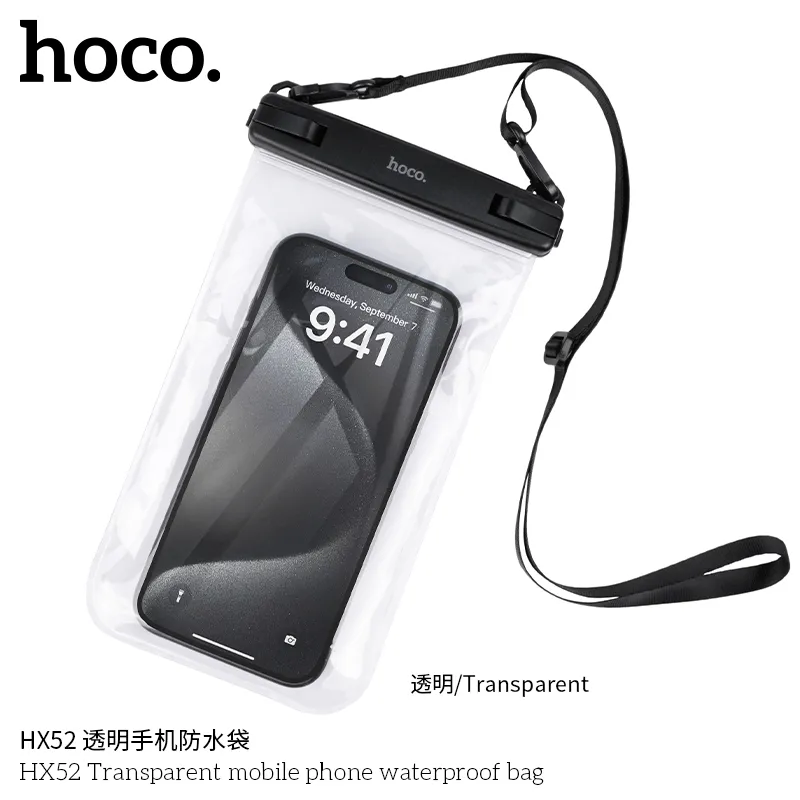 Túi Chống Nước Hoco HX52 Trong suốt điện thoại với thiết kế hiện đại, bảo vệ toàn diện thiết bị của bạn