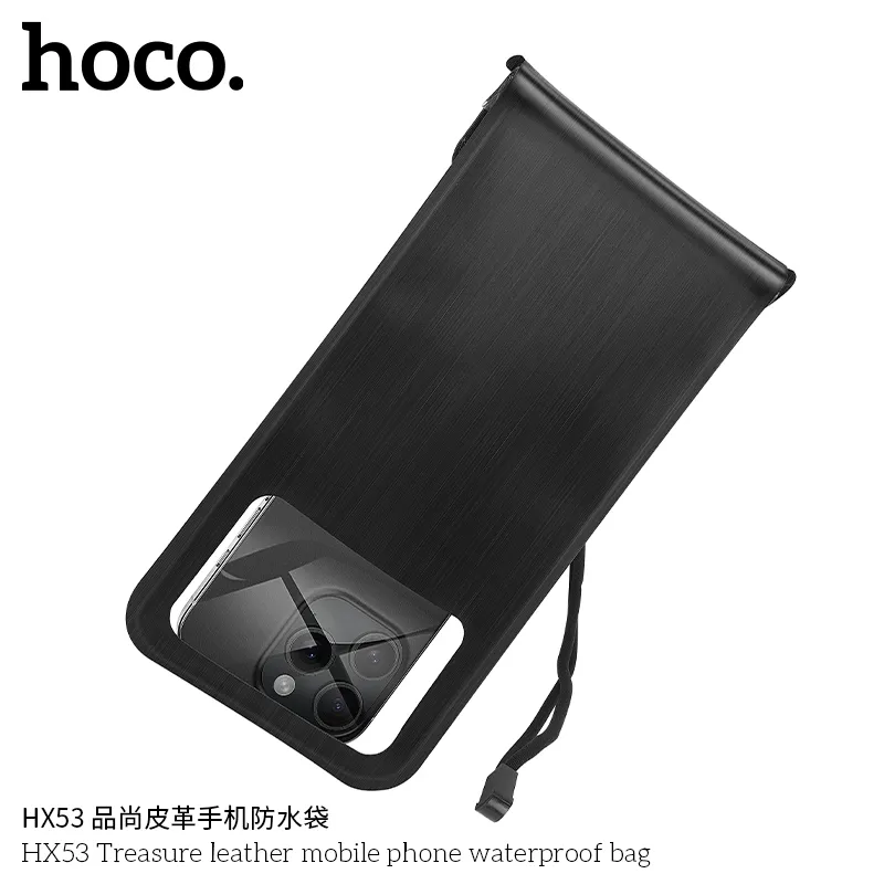 Tính năng chi tiết túi chống nước HX53 gồm khóa kéo kín, chống nước đạt chuẩn IP68, dây treo chắc chắn