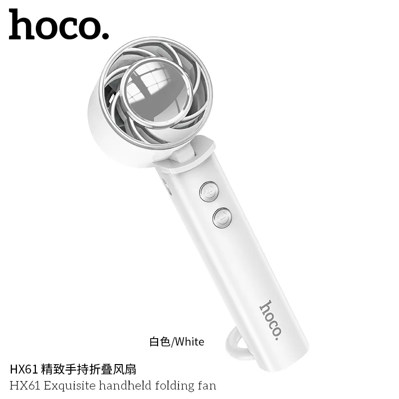 Quạt Hoco HX61 cầm tay chất liệu ABS và hợp kim nhôm bền bỉ