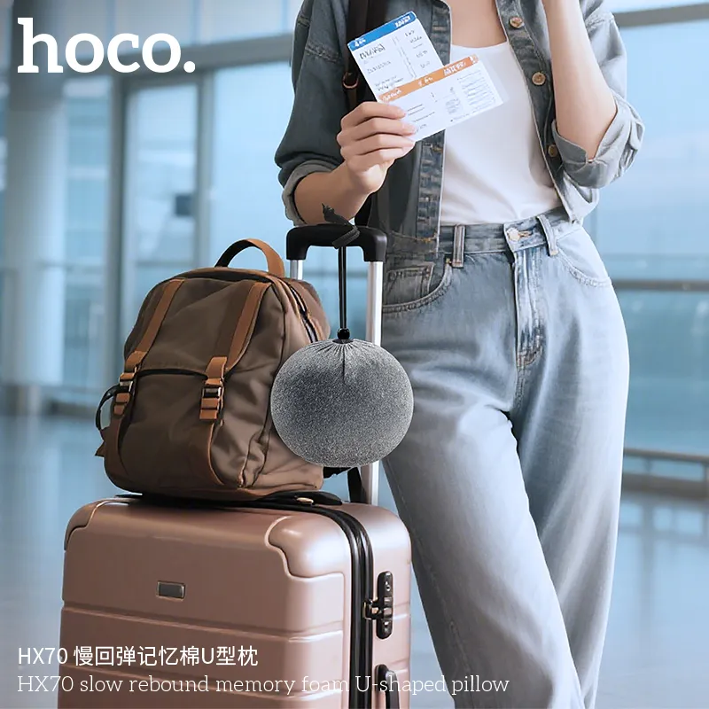 Gối chữ U Hoco HX70 Memory Foam hỗ trợ giảm mỏi cổ hiệu quả