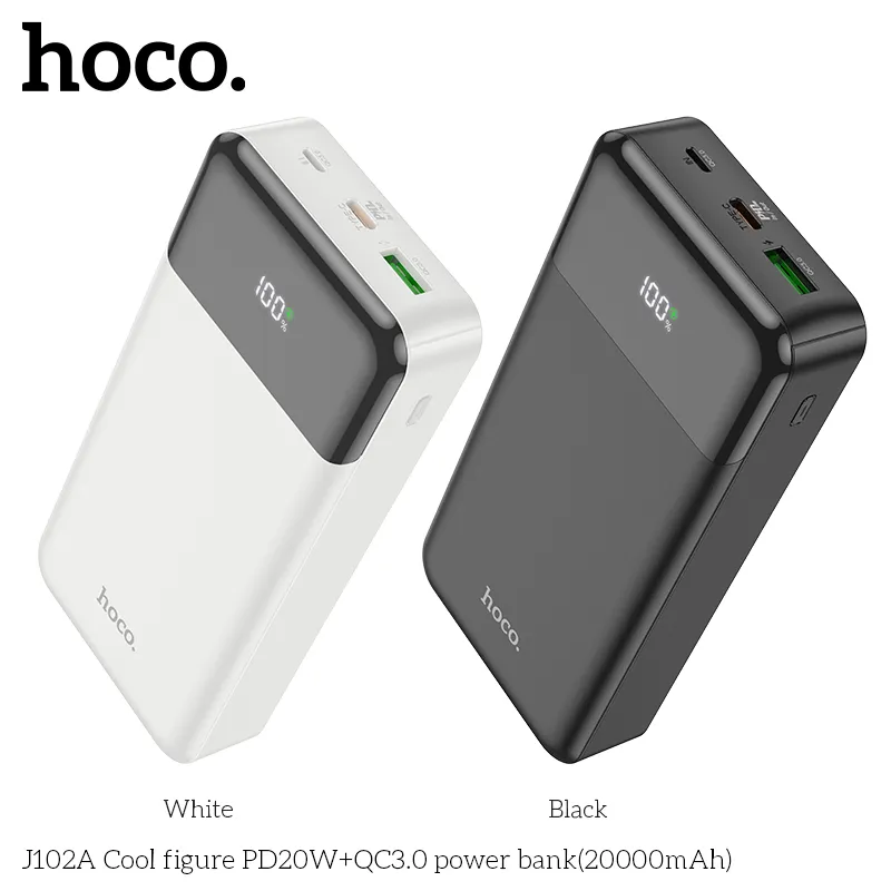 Pin Dự Phòng Hoco J102A Cool Figure PD20W+QC3.0 20000mAh thiết kế nhỏ gọn hiệu quả cao