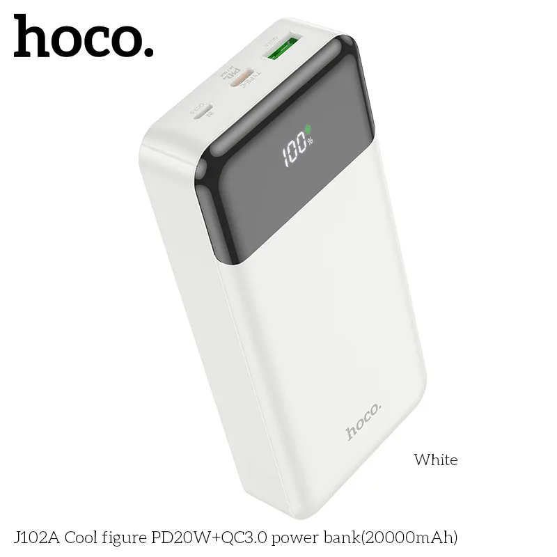Pin dự phòng Hoco J102A với thiết kế thời trang bền bỉ chống cháy