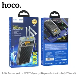 Pin Dự Phòng Hoco J104A Discovery Edition 22.5W tương thích đầy đủ kèm cáp 20000mAh