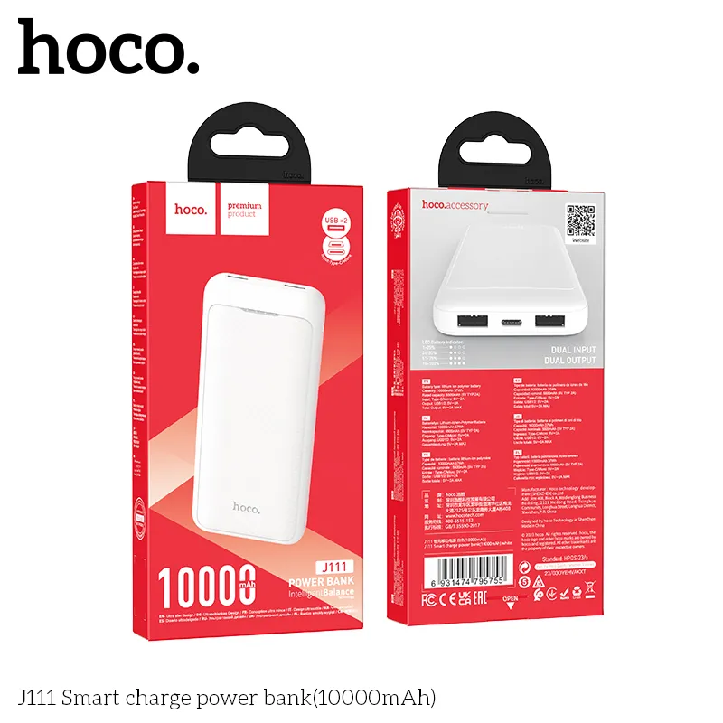 Pin dự phòng Hoco J111 kiểu dáng nhỏ gọn, màu sắc sang trọng